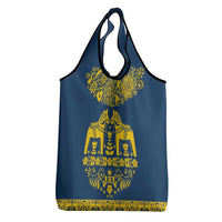 Sweden Daleclarian Horse Grocery Bag Floral Folk Pattern Blue Version