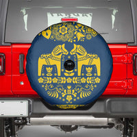Sweden Daleclarian Horse Spare Tire Cover Floral Folk Pattern Blue Version