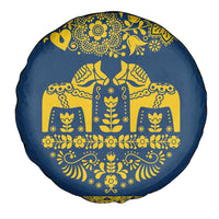 Sweden Daleclarian Horse Spare Tire Cover Floral Folk Pattern Blue Version
