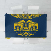 Sweden Daleclarian Horse Tablecloth Floral Folk Pattern Blue Version