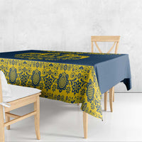 Sweden Daleclarian Horse Tablecloth Floral Folk Pattern Blue Version