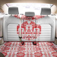 Sweden Daleclarian Horse Back Car Seat Cover Floral Folk Pattern White Version