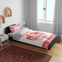 Sweden Daleclarian Horse Bedding Set Floral Folk Pattern White Version