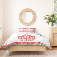 Sweden Daleclarian Horse Bedding Set Floral Folk Pattern White Version