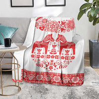 Sweden Daleclarian Horse Blanket Floral Folk Pattern White Version