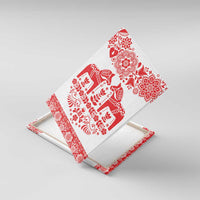 Sweden Daleclarian Horse Canvas Wall Art Floral Folk Pattern White Version