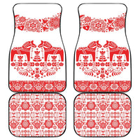 Sweden Daleclarian Horse Car Mats Floral Folk Pattern White Version
