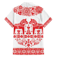 Sweden Daleclarian Horse Family Matching Tank Maxi Dress and Hawaiian Shirt Floral Folk Pattern White Version