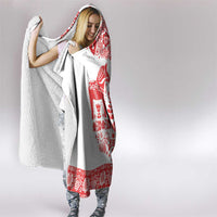 Sweden Daleclarian Horse Hooded Blanket Floral Folk Pattern White Version