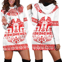 Sweden Daleclarian Horse Hoodie Dress Floral Folk Pattern White Version