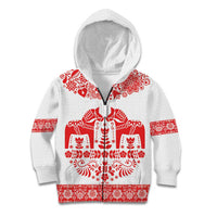 Sweden Daleclarian Horse Kid Hoodie Floral Folk Pattern White Version