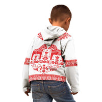 Sweden Daleclarian Horse Kid Hoodie Floral Folk Pattern White Version