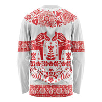 Sweden Daleclarian Horse Long Sleeve Shirt Floral Folk Pattern White Version