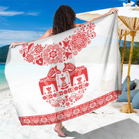 Sweden Daleclarian Horse Sarong Floral Folk Pattern White Version