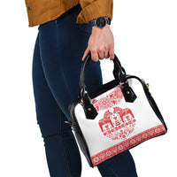 Sweden Daleclarian Horse Shoulder Handbag Floral Folk Pattern White Version