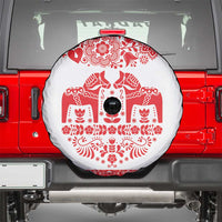Sweden Daleclarian Horse Spare Tire Cover Floral Folk Pattern White Version