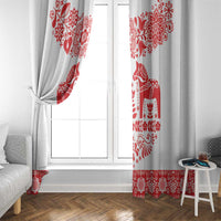 Sweden Daleclarian Horse Window Curtain Floral Folk Pattern White Version