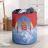 Custom DR Congo Football 2026 Laundry Basket Leopard Power Fan Style