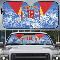 Custom DR Congo Football 2026 Auto Sun Shade Leopard Power Fan Style