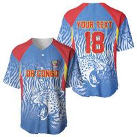 Custom DR Congo Football 2026 Baseball Jersey Leopard Power Fan Style