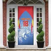 Custom DR Congo Football 2026 Door Cover Leopard Power Fan Style