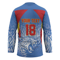 Custom DR Congo Football 2026 Hockey Jersey Leopard Power Fan Style