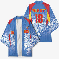 Custom DR Congo Football 2026 Kimono Leopard Power Fan Style