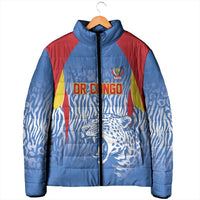Custom DR Congo Football 2026 Padded Jacket Leopard Power Fan Style