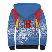 Custom DR Congo Football 2026 Sherpa Hoodie Leopard Power Fan Style