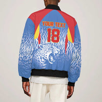 Custom DR Congo Football 2026 Sleeve Zip Bomber Jacket Leopard Power Fan Style