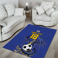 Custom Bosnia and Herzegovina Football 2026 Area Rug Blue Dragon National Pride