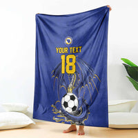 Custom Bosnia and Herzegovina Football 2026 Blanket Blue Dragon National Pride