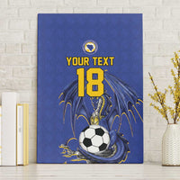 Custom Bosnia and Herzegovina Football 2026 Canvas Wall Art Blue Dragon National Pride