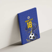 Custom Bosnia and Herzegovina Football 2026 Canvas Wall Art Blue Dragon National Pride