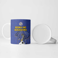 Custom Bosnia and Herzegovina Football 2026 Ceramic Mug Blue Dragon National Pride