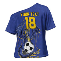 Custom Bosnia and Herzegovina Football 2026 Cross Shoulder Shirt Blue Dragon National Pride