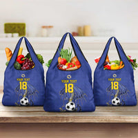 Custom Bosnia and Herzegovina Football 2026 Grocery Bag Blue Dragon National Pride