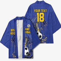 Custom Bosnia and Herzegovina Football 2026 Kimono Blue Dragon National Pride