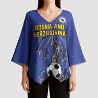 Custom Bosnia and Herzegovina Football 2026 Kimono Sleeve Blouse Blue Dragon National Pride
