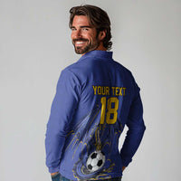 Custom Bosnia and Herzegovina Football 2026 Long Sleeve Polo Shirt Blue Dragon National Pride