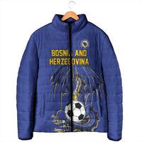 Custom Bosnia and Herzegovina Football 2026 Padded Jacket Blue Dragon National Pride
