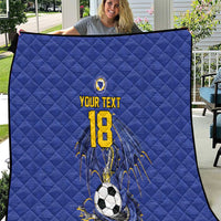 Custom Bosnia and Herzegovina Football 2026 Quilt Blue Dragon National Pride
