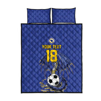 Custom Bosnia and Herzegovina Football 2026 Quilt Bed Set Blue Dragon National Pride