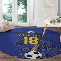 Custom Bosnia and Herzegovina Football 2026 Round Carpet Blue Dragon National Pride