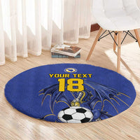 Custom Bosnia and Herzegovina Football 2026 Round Carpet Blue Dragon National Pride