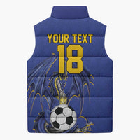 Custom Bosnia and Herzegovina Football 2026 Sleeveless Puffer Jacket Blue Dragon National Pride