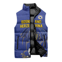 Custom Bosnia and Herzegovina Football 2026 Sleeveless Puffer Jacket Blue Dragon National Pride