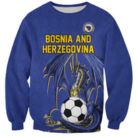Custom Bosnia and Herzegovina Football 2026 Sweatshirt Blue Dragon National Pride