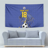 Custom Bosnia and Herzegovina Football 2026 Tapestry Blue Dragon National Pride