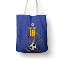 Custom Bosnia and Herzegovina Football 2026 Tote Bag Blue Dragon National Pride